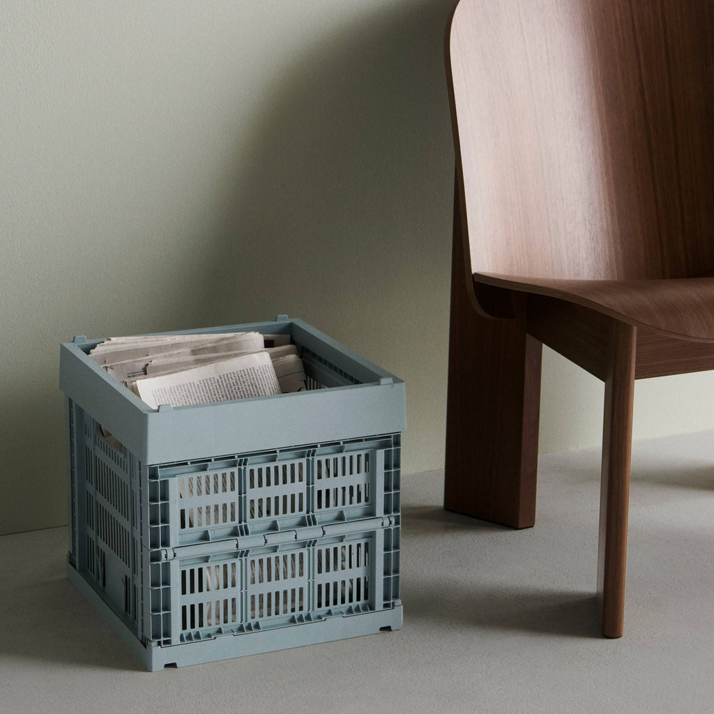 HAY Recycled Plastic Collapsible Color Crate - Dark Green