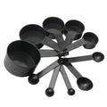 10 Pcs Black Plastic Measuring Spoons and Cups - Essential Tools for Baking and Coffee Brewing