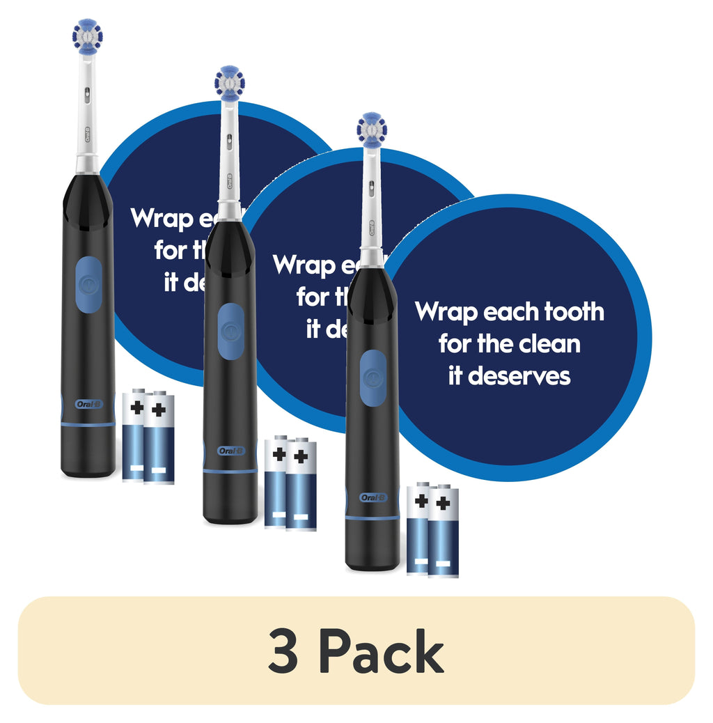 Toothbrush, Easy Clean Compact Head Battery Powered Electric Toothbrush, Black, for and Children 3+