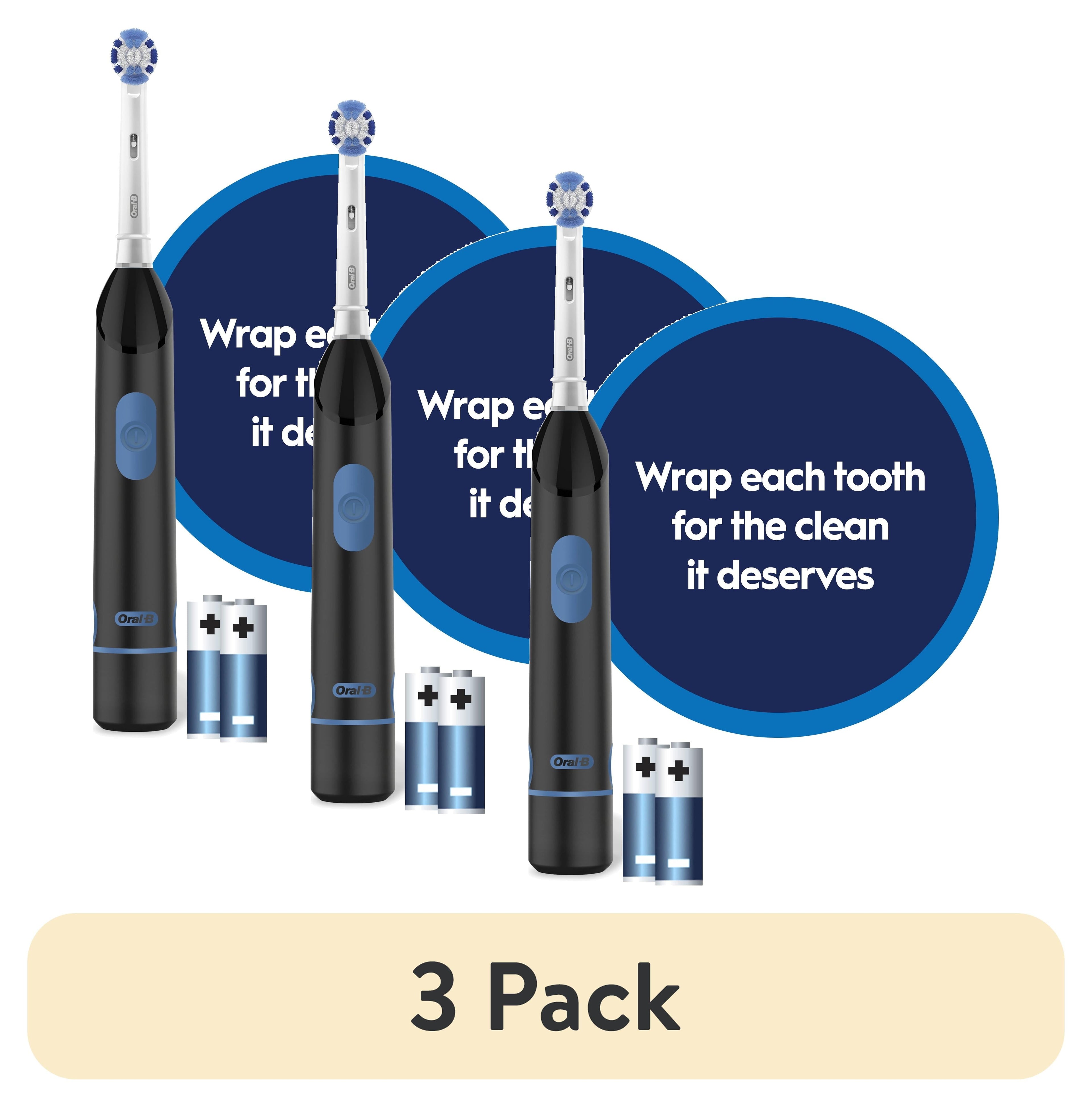 Toothbrush, Easy Clean Compact Head Battery Powered Electric Toothbrush, Black, for and Children 3+