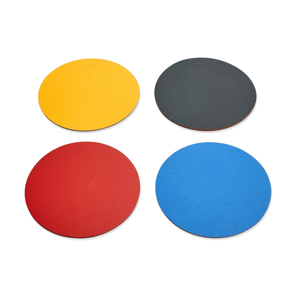 Dual-Sided Recycled Leather Coasters – Set of 4 - Square