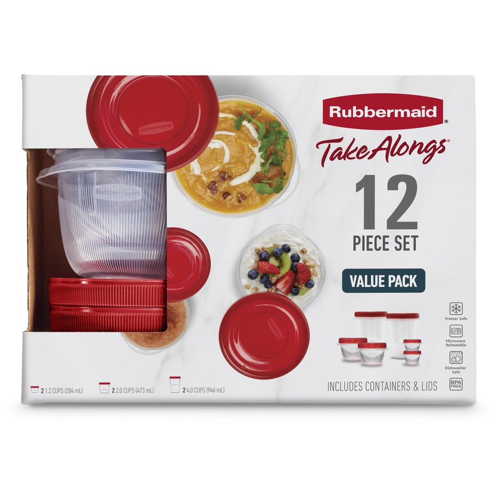 12 Piece Food Storage Set, Red