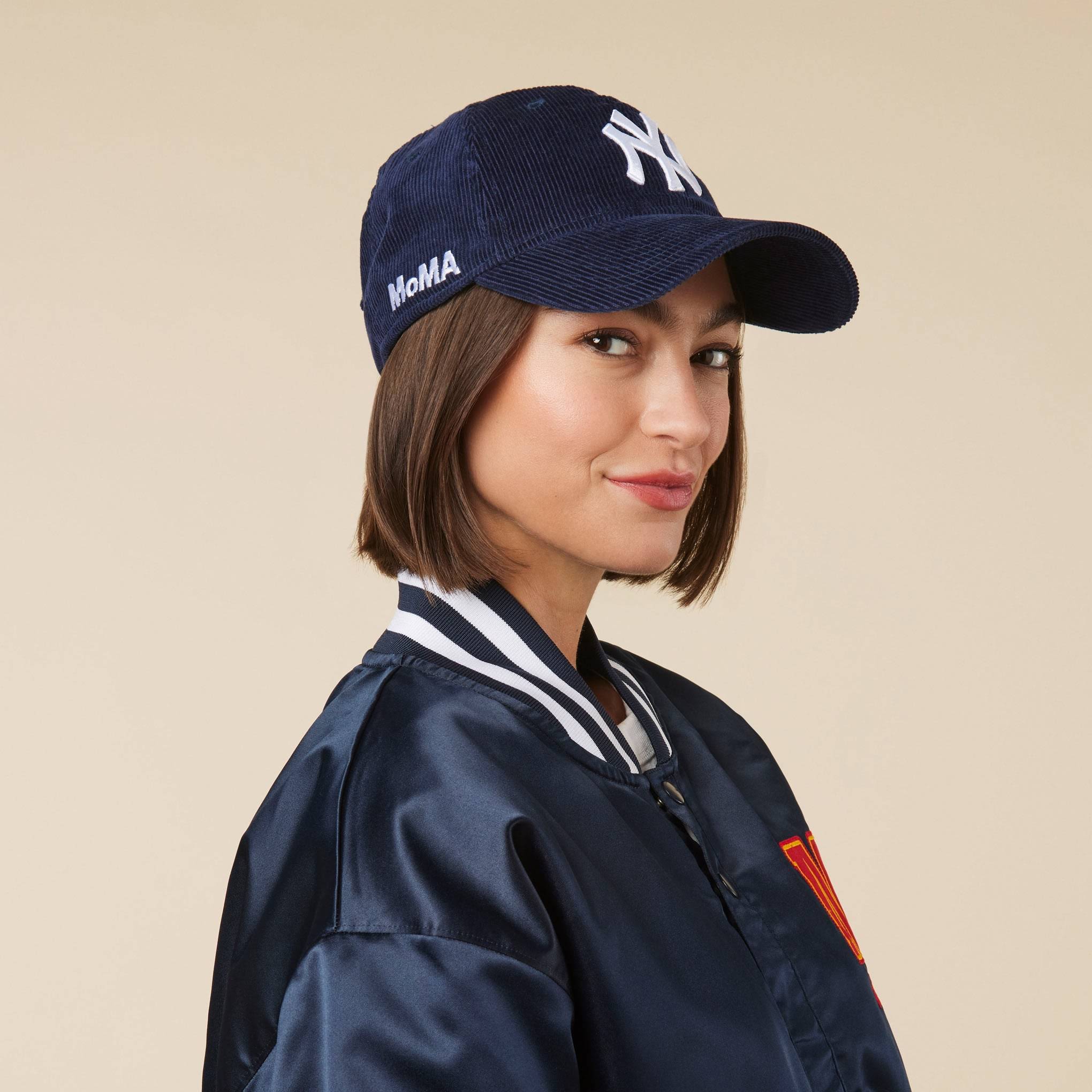 MoMA NY Yankees 9TWENTY Corduroy Adjustable Baseball Cap - Navy