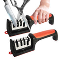2 Pack Knife Sharpener, 4-Stage Kitchen Knife Sharpeners with Non-slip Base, Knife Sharpening System for Kitchen Kniv...