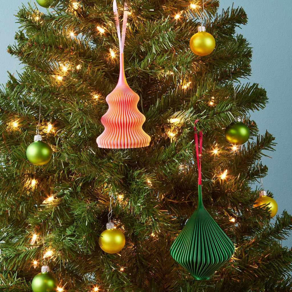 3D-Printed Holiday Ornaments - Set of 2 - Watermelon/Grapefruit