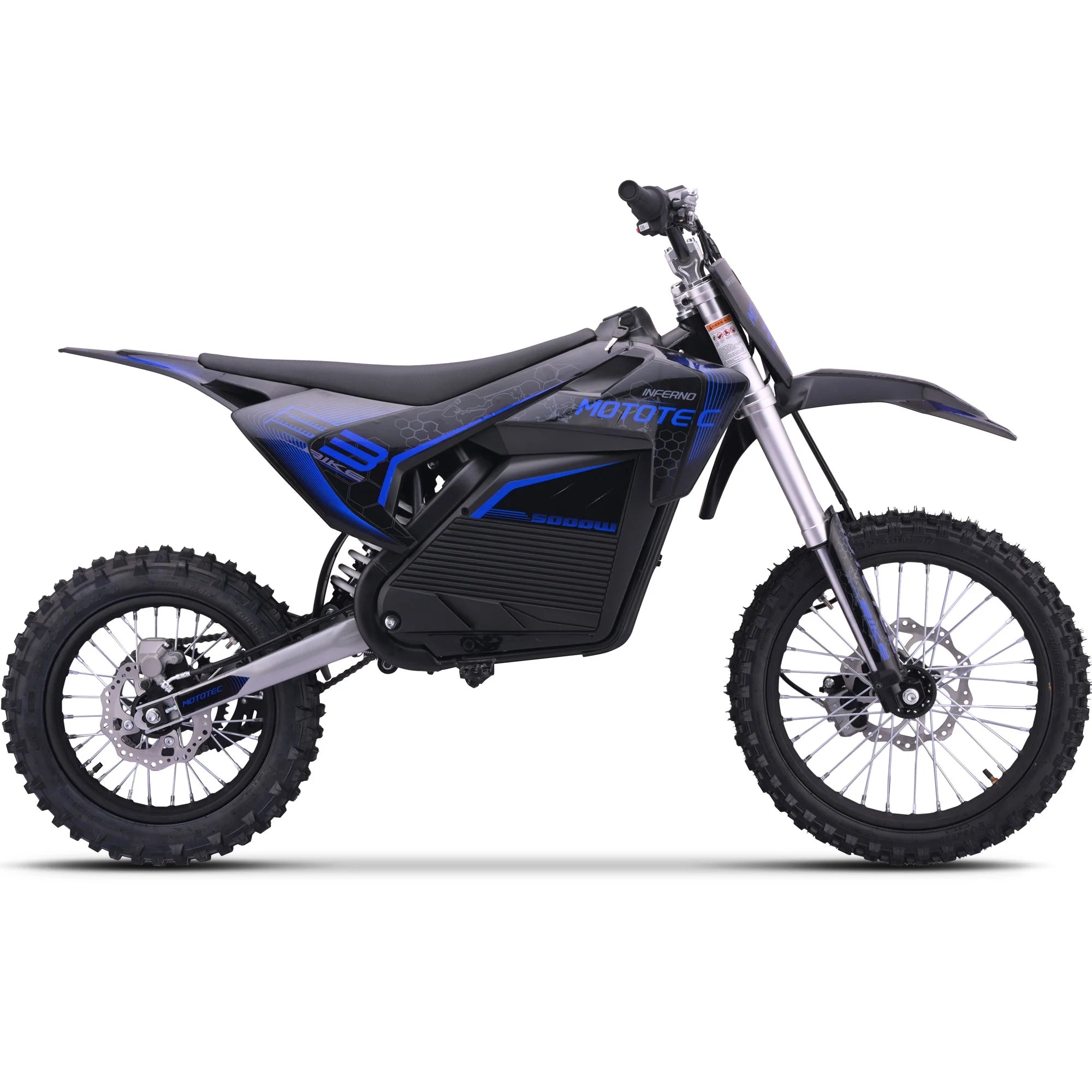 MotoTec 72v Pro Electric Dirt Bike 5000w Lithium Blue