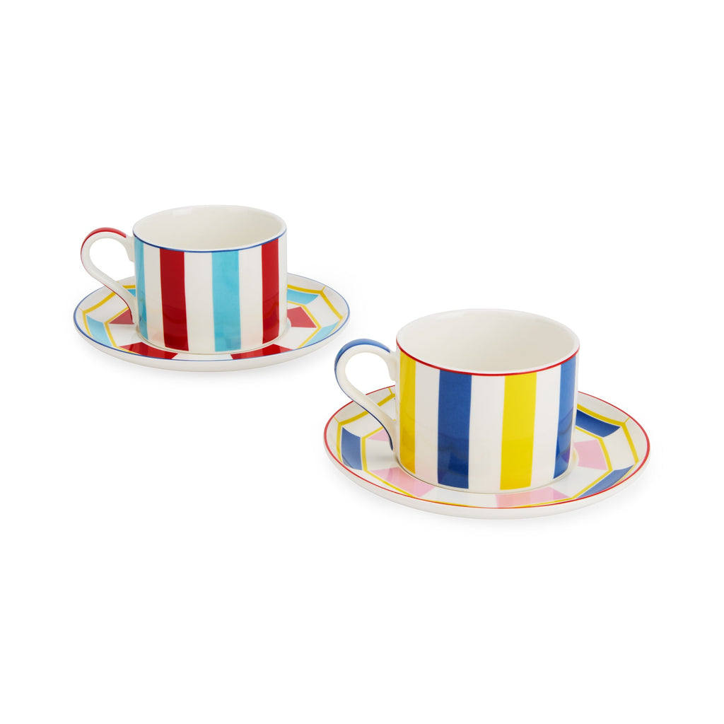 Geocromia Porcelain Dinnerware - Cup &amp; Saucer S/2