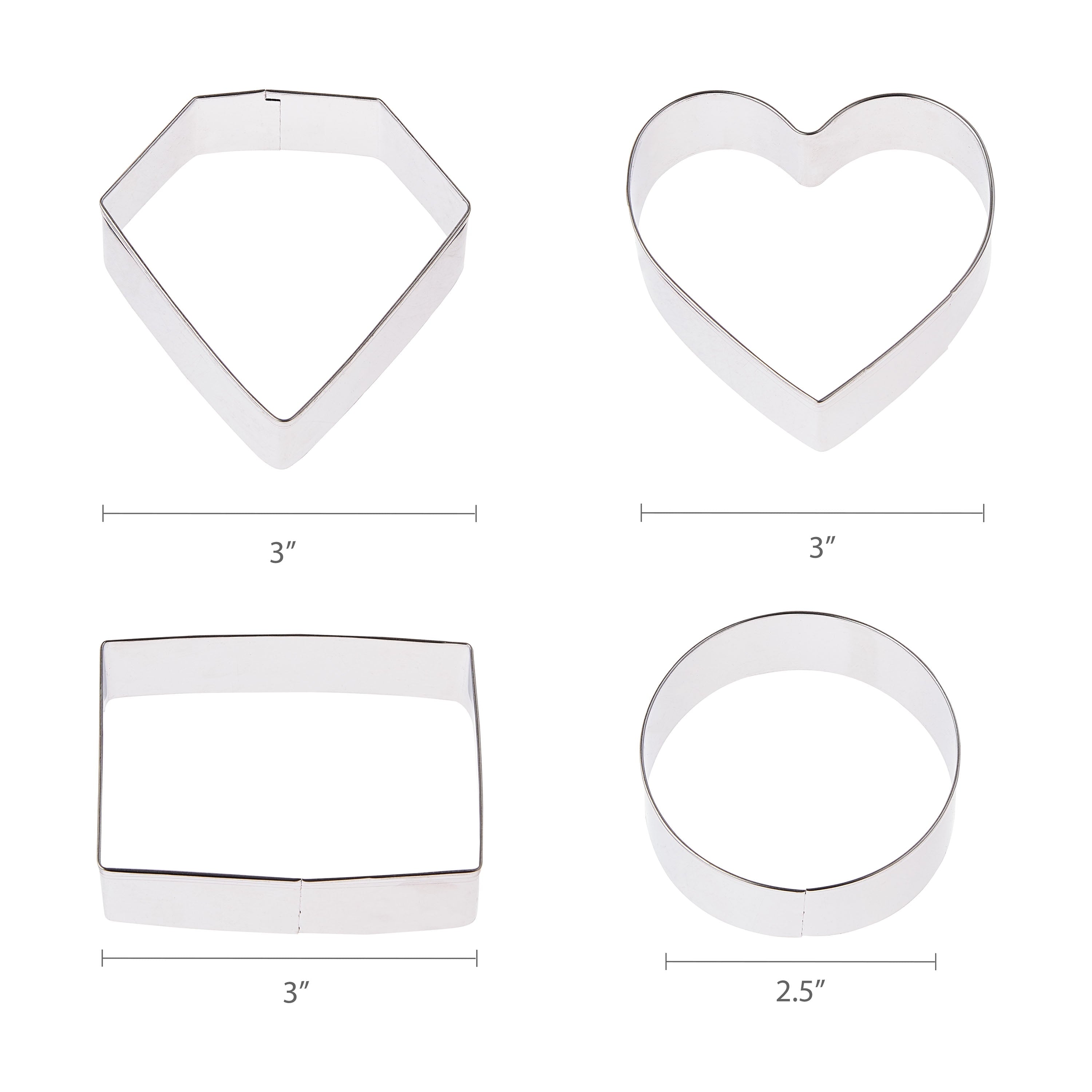 Metal Shaped Cookie Cutters Set, 14 Pieces