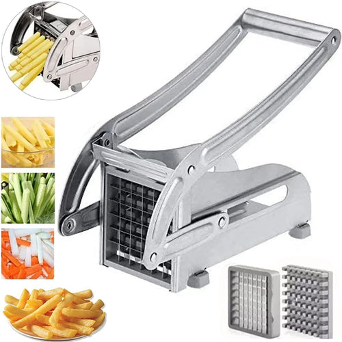 2-Blade French Fry Cutter | Stainless Steel Potato & Vegetable Chopper Slicer Dicer