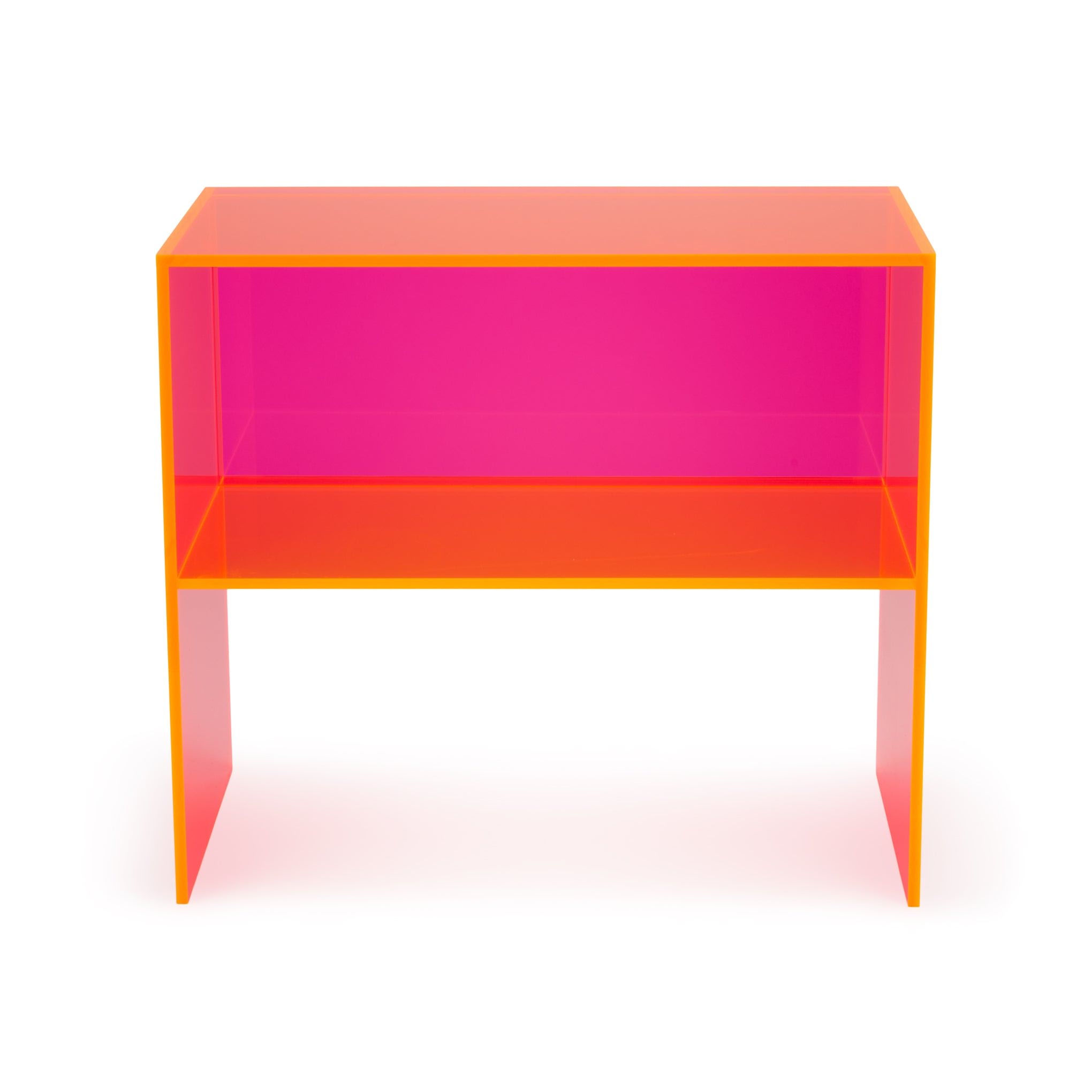 Two-Way Side Table - Neon Orange/ Neon Pink