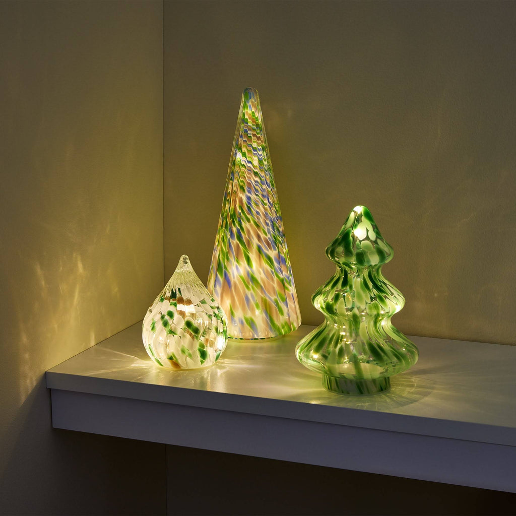 LED Lighted Marbled Glass Holiday Decor - Marbled Snowdrop