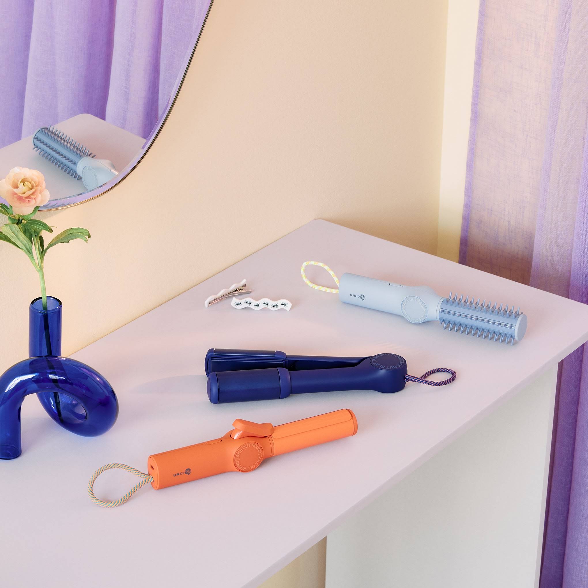 Compact Ceramic Hair Styling Tool - Navy