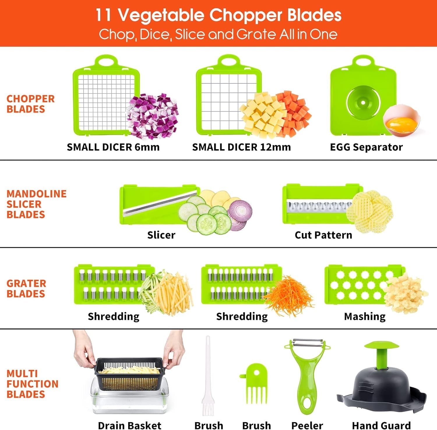 Vegetable Chopper, Pro Onion Chopper, 14 in 1Multifunctional Food Chopper, Kitchen Vegetable Slicer Dicer Cutter,Vegg...