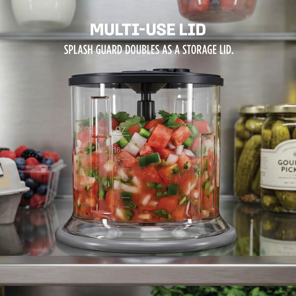 2-Cup Food Processor, Mince, Puree, One-Touch, Non-Slip Base, Dishwasher Safe, Black
