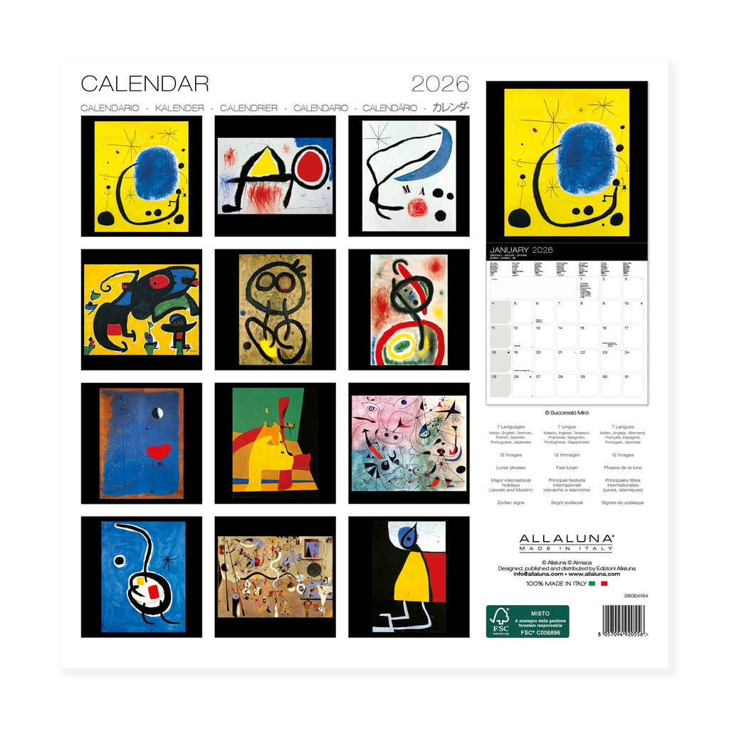 2026 Joan Miró Wall Calendar
