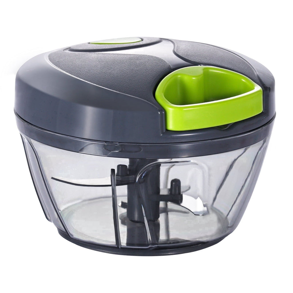 Vegetable Chopper Manual Food Processor with Pull Cord, 500 ml Hand-Powered Kitchen Cutter for Garlic, Onion, Veggies...
