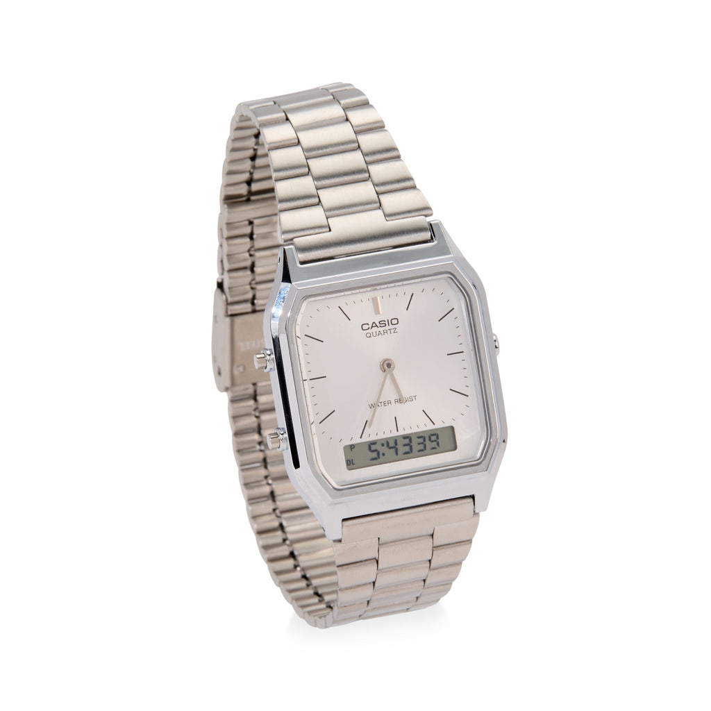 Casio AQ230 Analog Digital Watch - Silver
