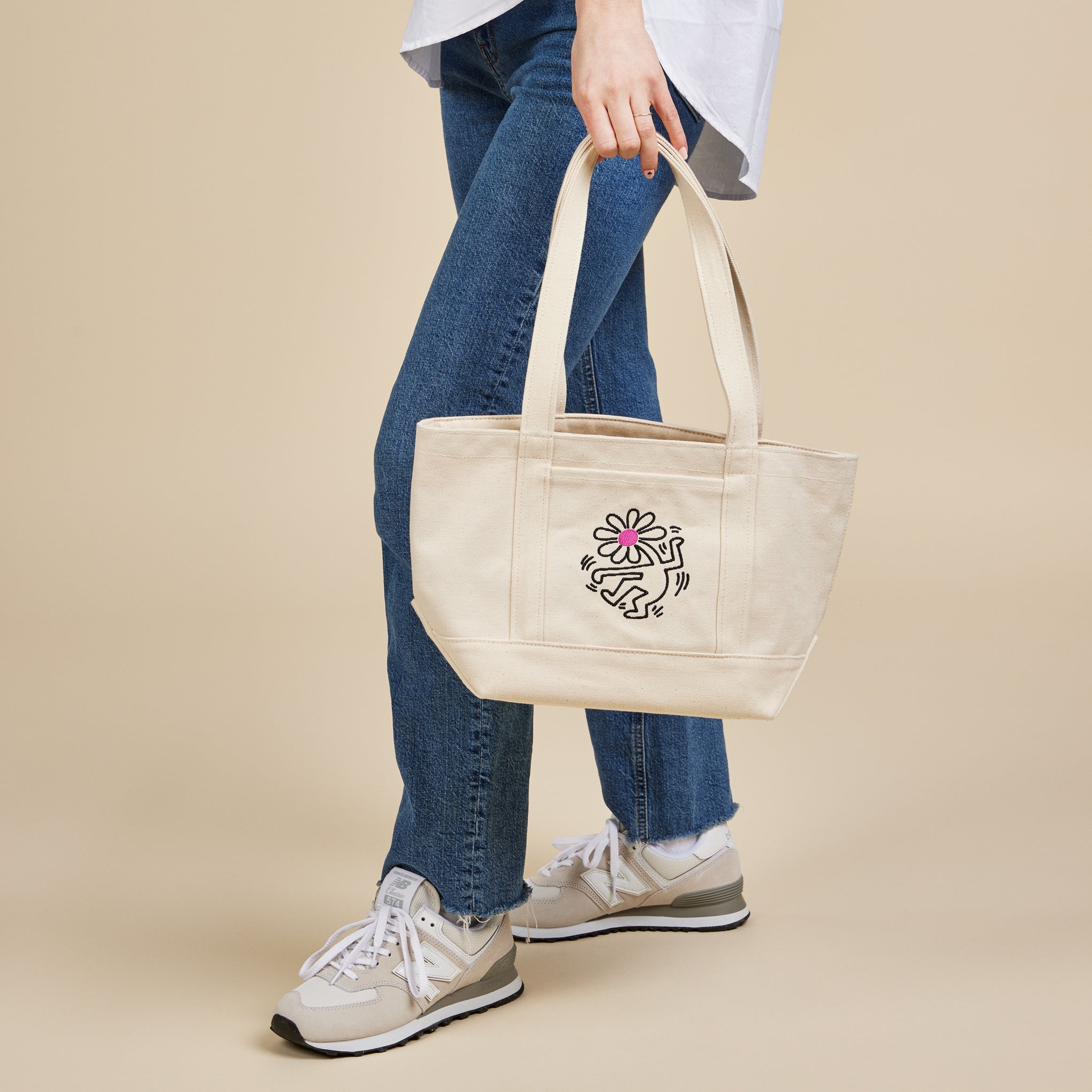 Keith Haring Baggu Flower Small Heavyweight Recycled Canvas Tote