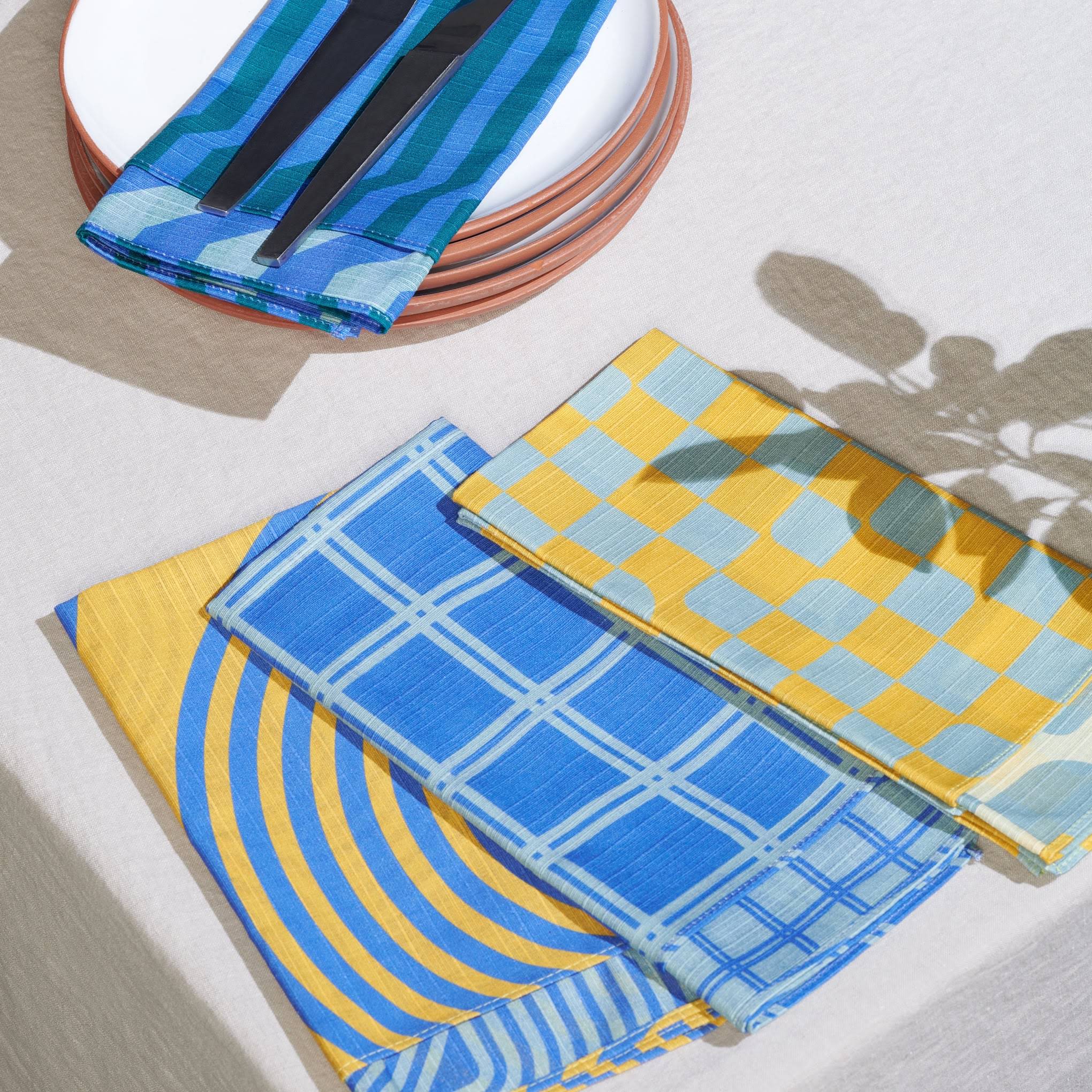 Tortuga Forma Double-Sided Cotton Napkins - Set of 4