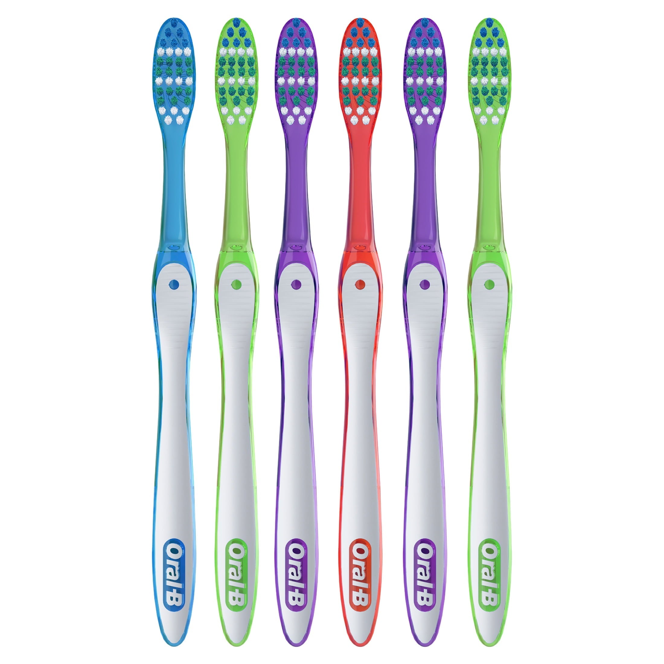 (4 pack)  Toothbrush Pack, Essential Clean Manual Toothbrushes, Soft Bristles, 6 Count