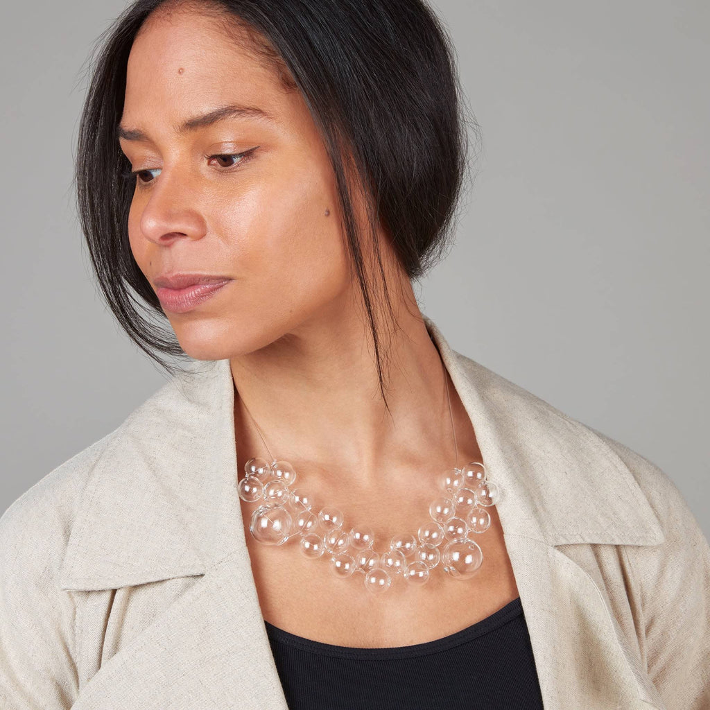 Glass Bubble Necklace - Transparent