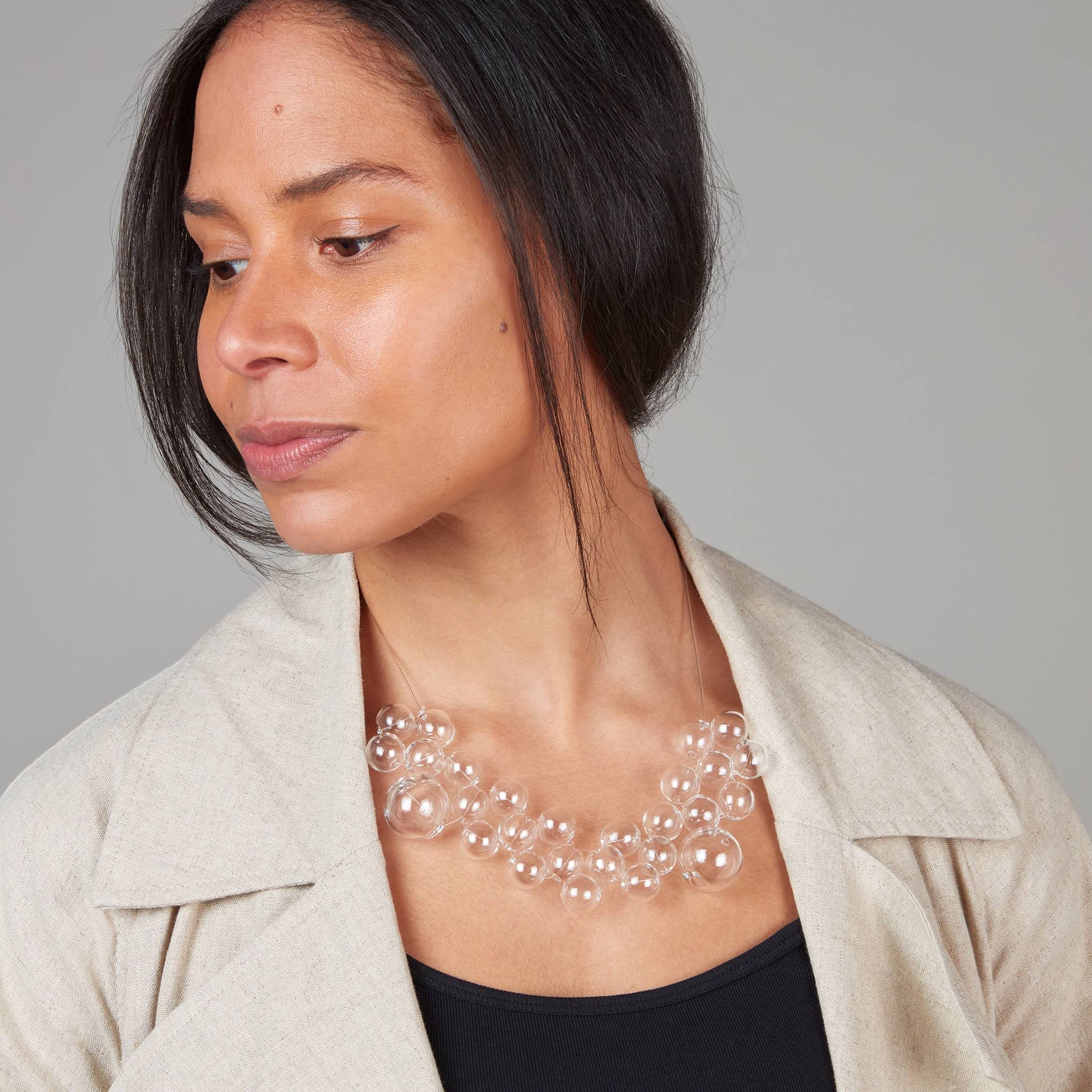 Glass Bubble Necklace - Transparent