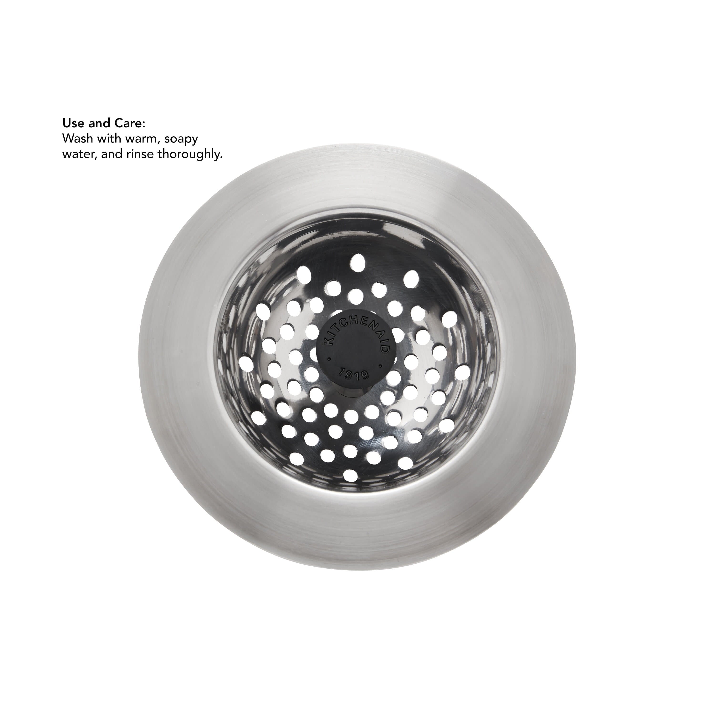 Stainless Steel Sink Strainer with Black Knob Drain Catchers