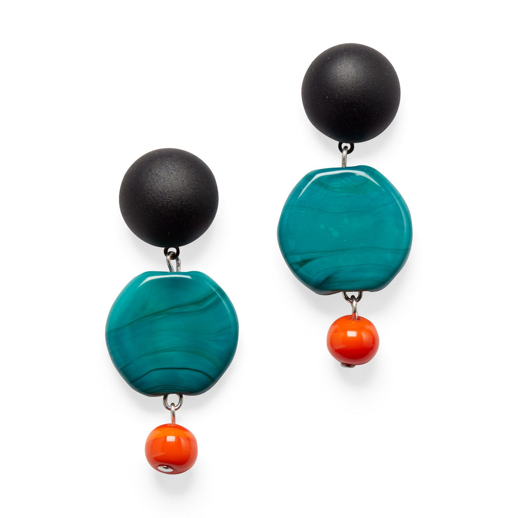 Murano Drop Earrings - Red