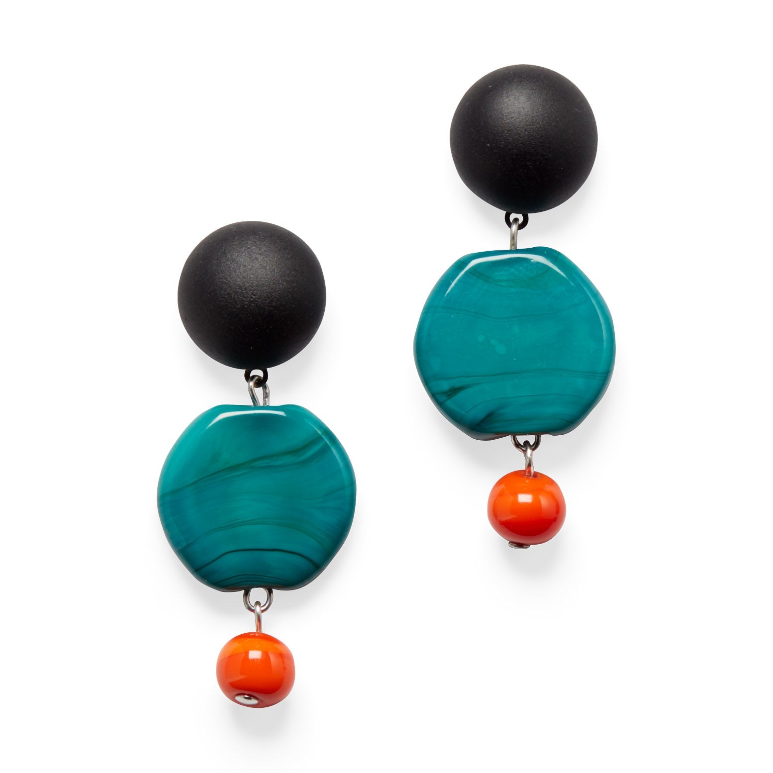 Murano Drop Earrings - Red