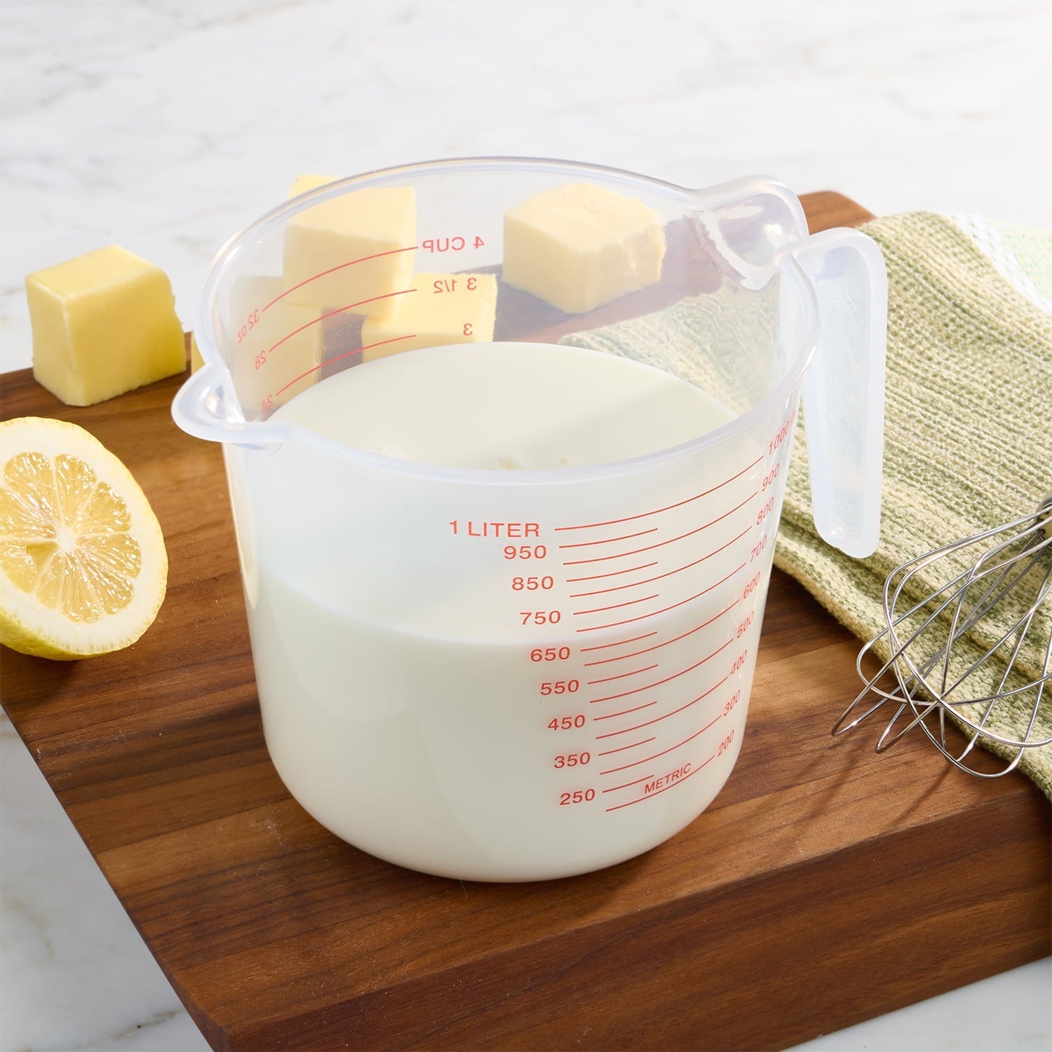 (12 pack) 4 Cup PP Plastic Measuring Cup, 32 oz, Clear