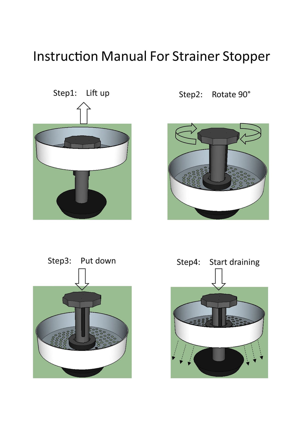 Stainless Steel Kitchen Sink Strainer and Drain Catcher with Rubber Stopper