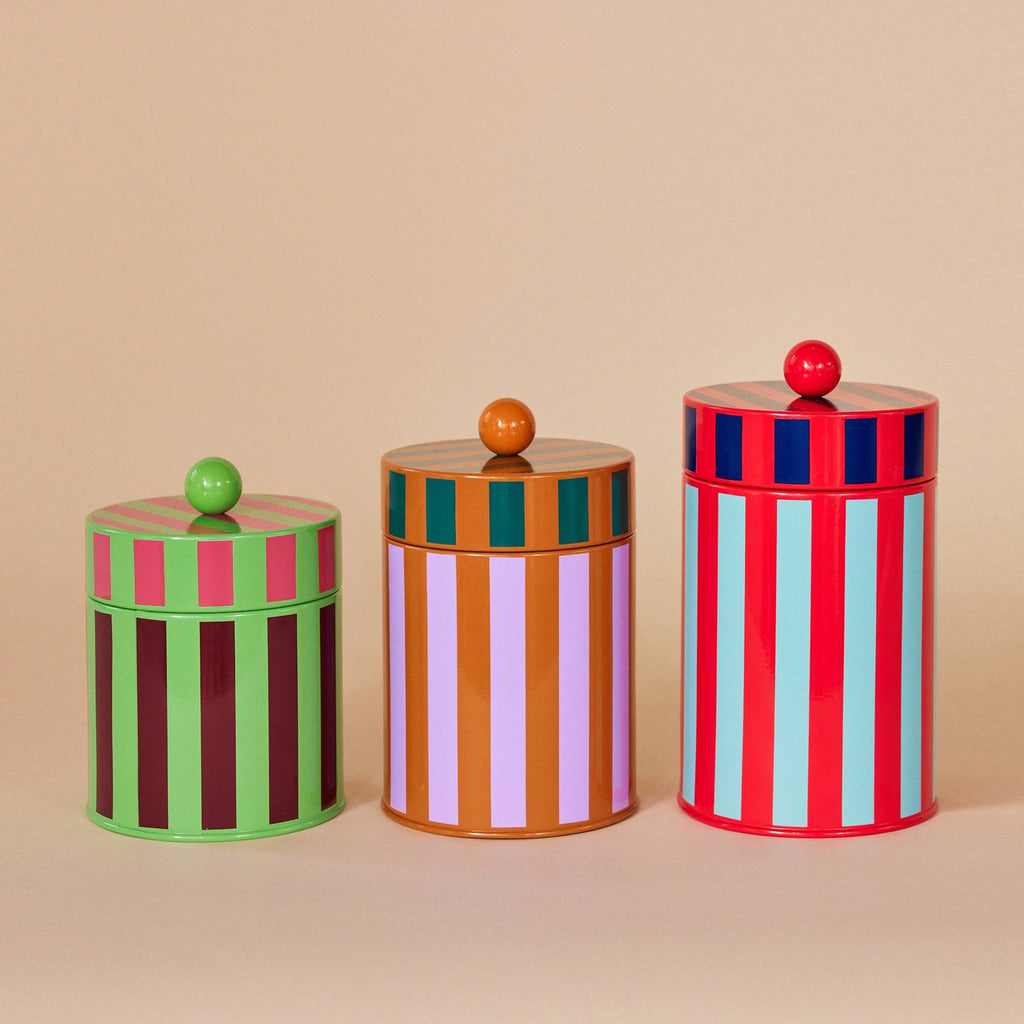 Dusen Dusen Striped Canister - Red/Blue