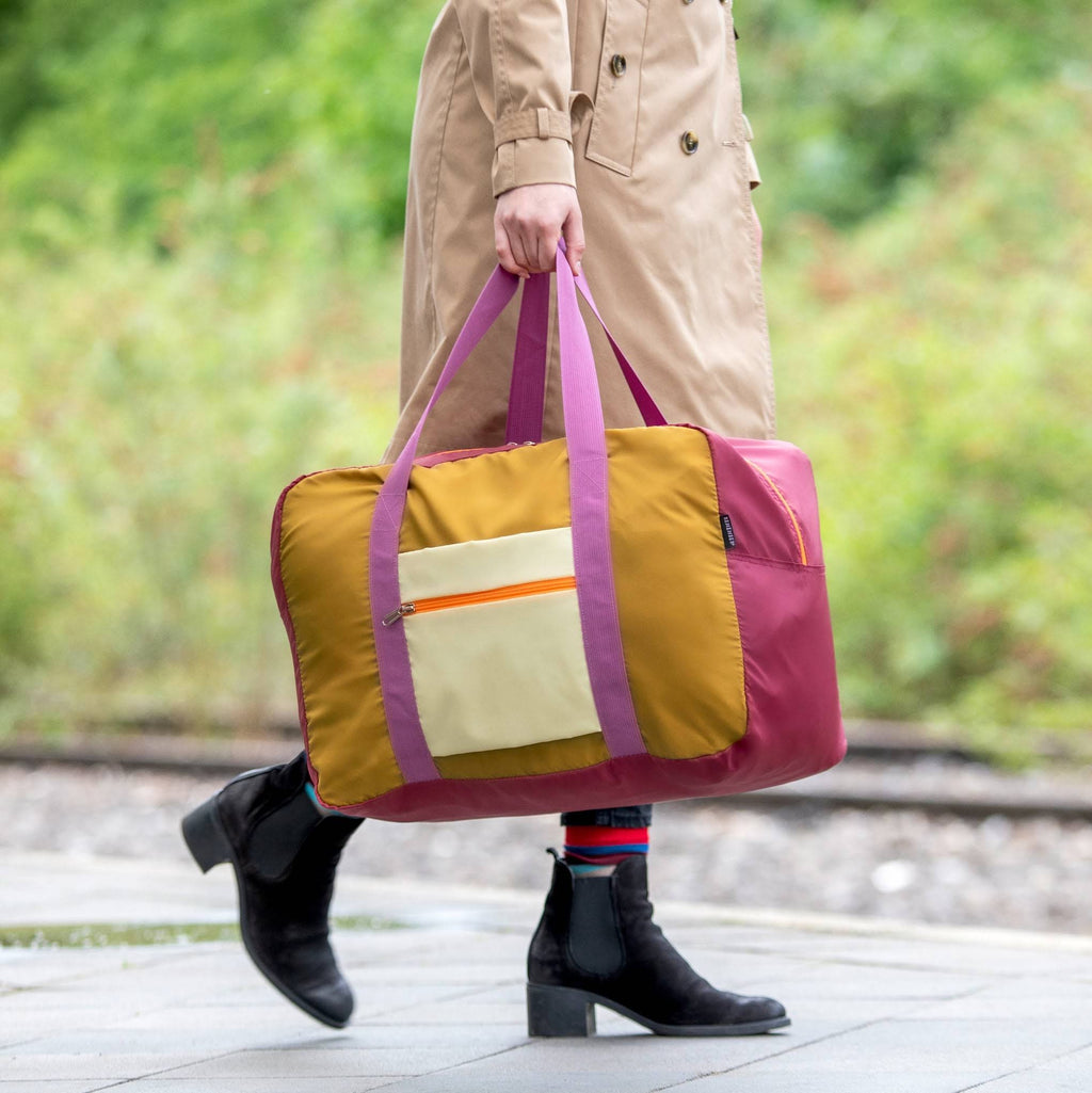 Remember Duffle Travel Bag - Purple/ Goldenrod