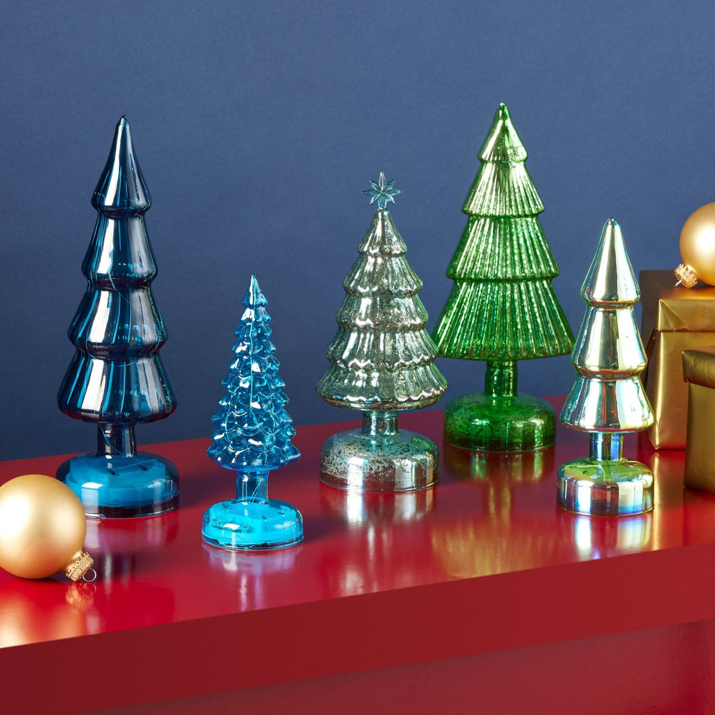 MoMA Colorful LED Lighted Trees - Set of 5 - Small - Blue