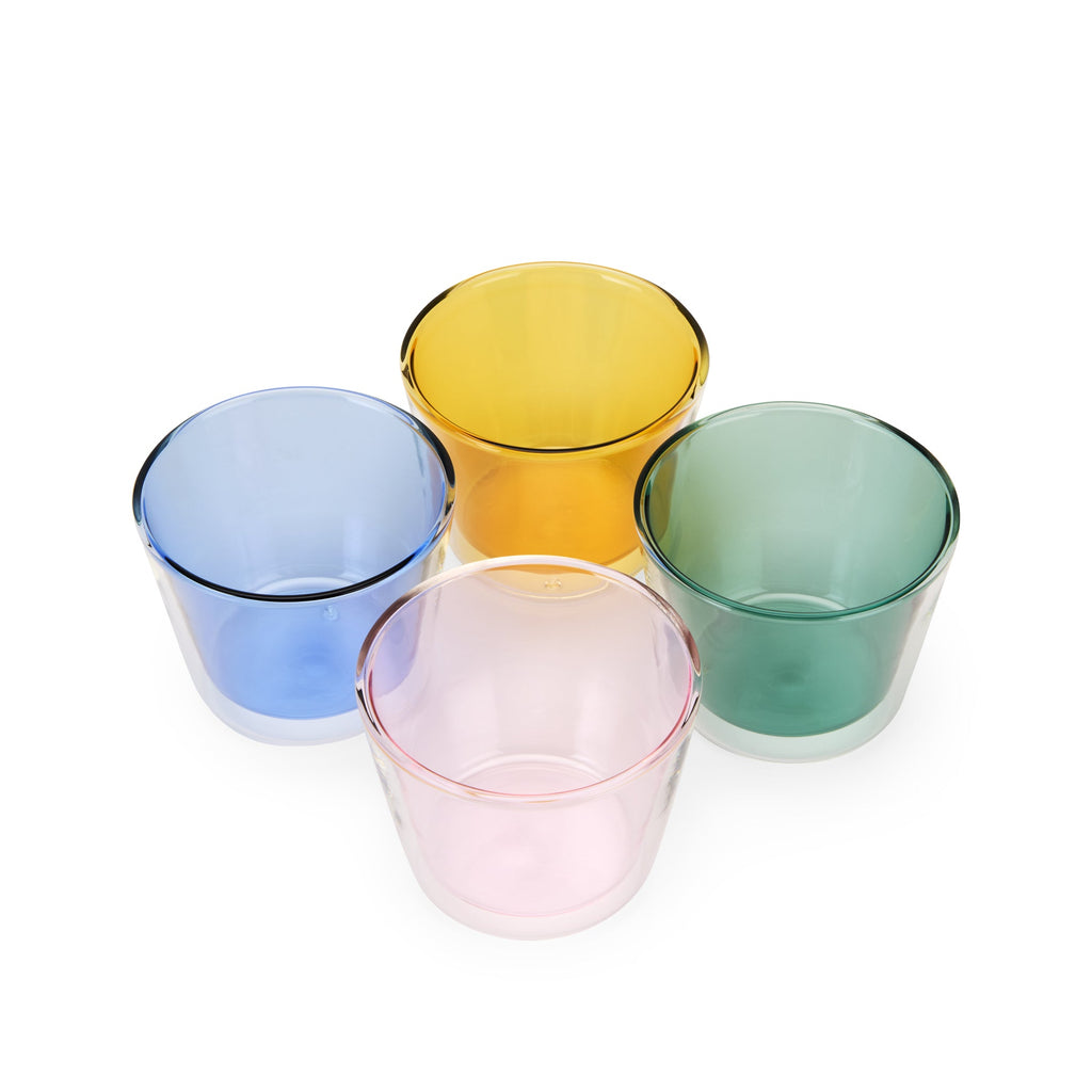Rocks Double-Wall Glass Carafe with Cups - Set of 5