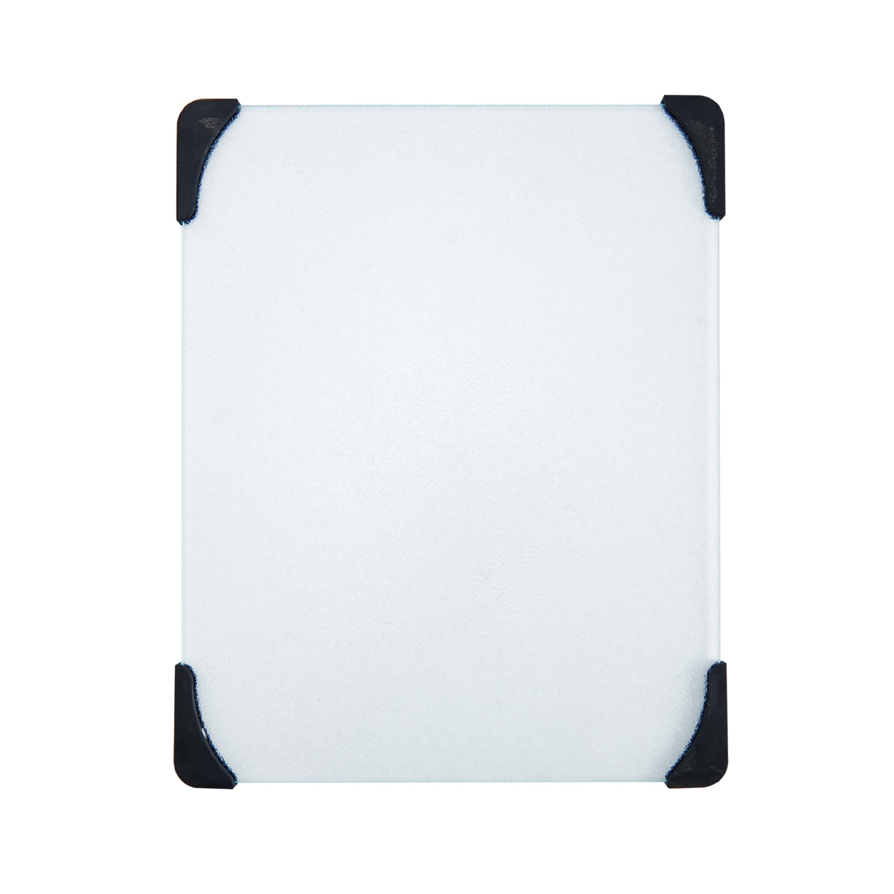 12-inch x 15-inch Glass Cutting Board with Black Non-Slip Corners