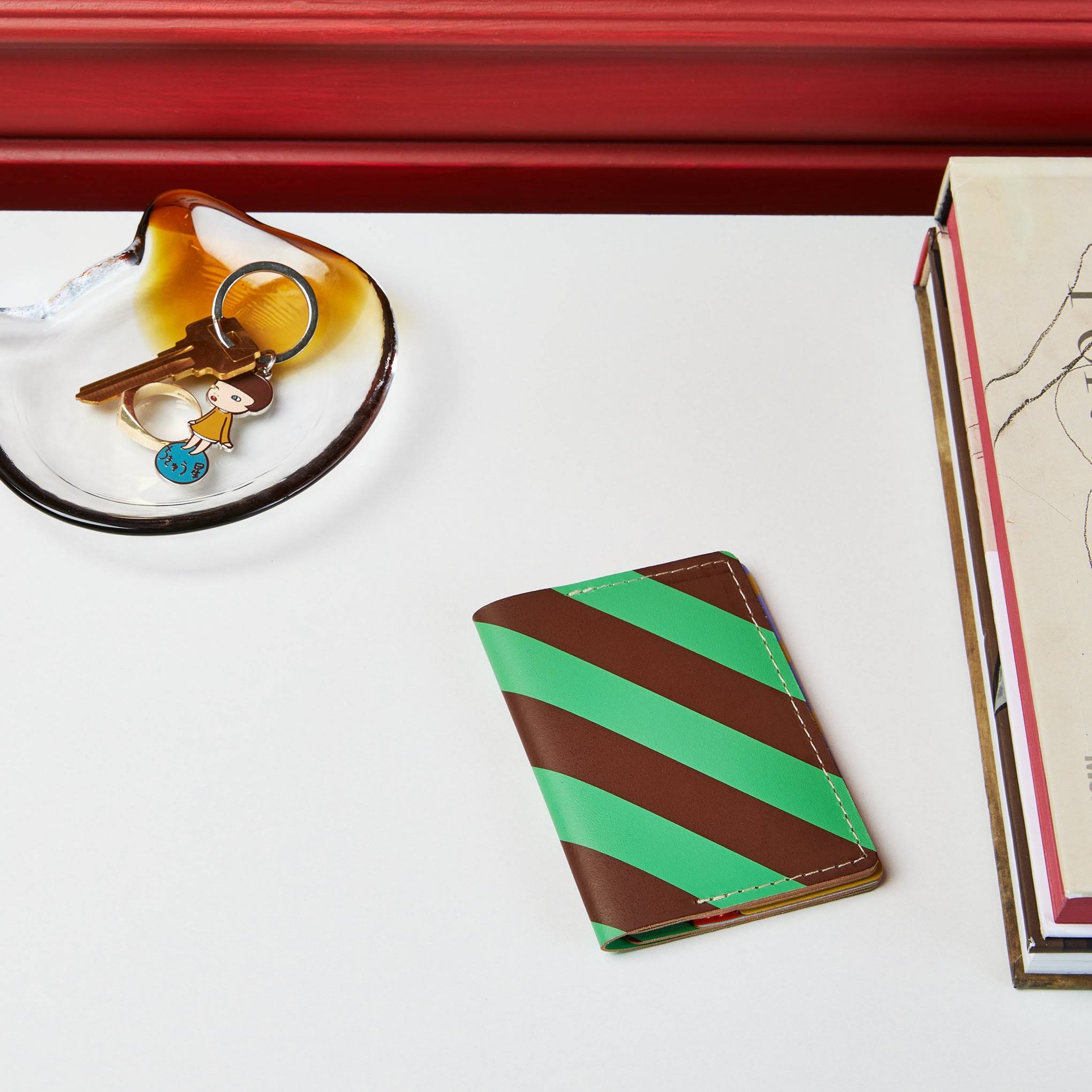 Dusen Dusen Recycled Leather Double Card Holder - Stripe
