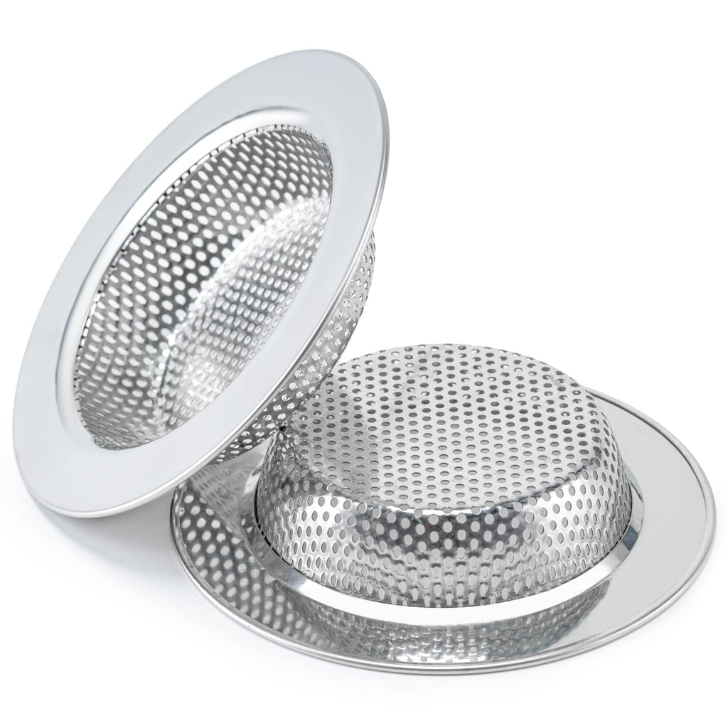 2 Pcs Sink Strainer for Most Kitchen Sink Drain Basket, Upgraded Double-Layer Safe Design Kitchen Sink Strain...