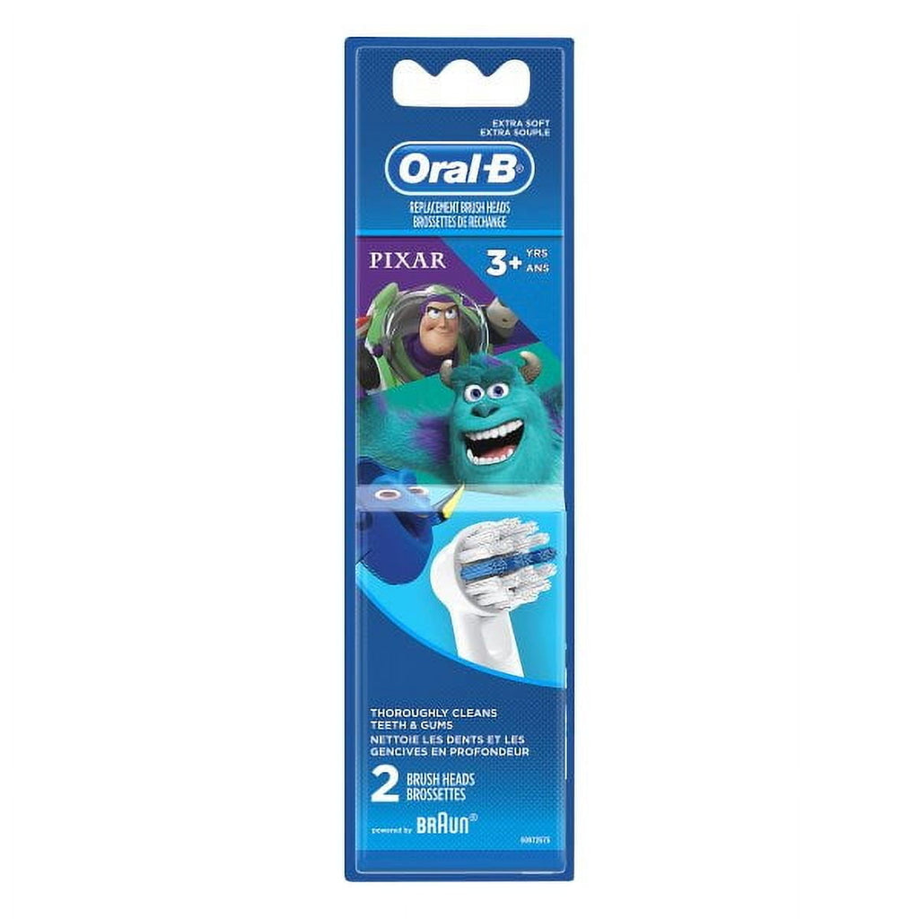 Kids Extra Soft Replacement Brush Heads, Pixar Favorites, 2 Count *Characters may vary