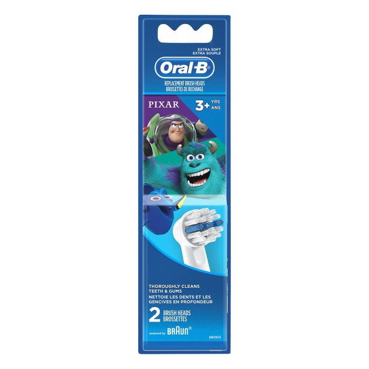 Kids Extra Soft Replacement Brush Heads, Pixar Favorites, 2 Count *Characters may vary