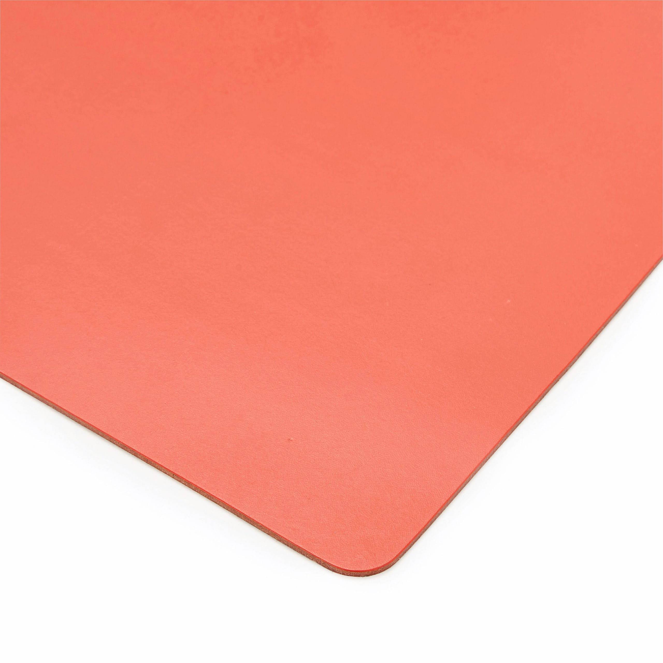 Dual-Sided Recycled Leather Placemat - Red/ Charcoal