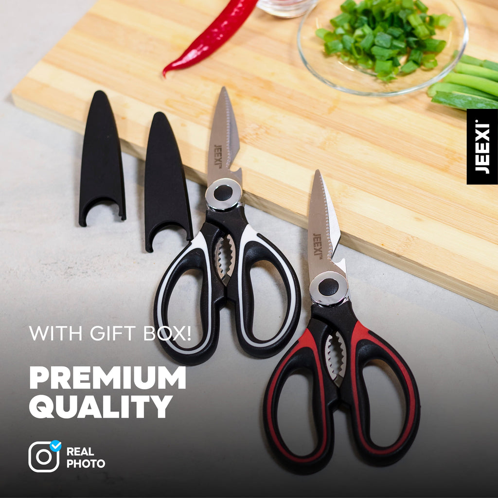 3 Pack Kitchen Scissors, Ultra-Sharp Premium Stainless Steel Heavy Duty Kitchen Shears & Multi Purpose Poultry Shears...