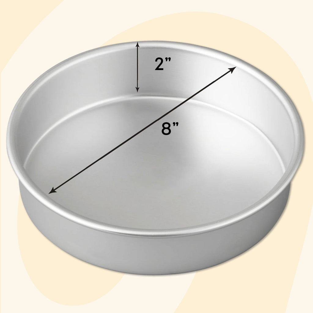 Aluminum 8" Round Cake Pan 2" Depth Layer Cake Baking Pan, Packaging May Vary