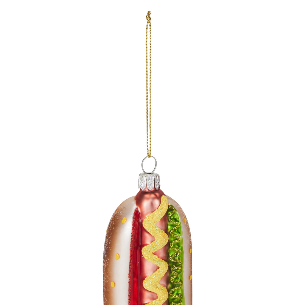 NYC Glass Holiday Ornament - Hot Dog