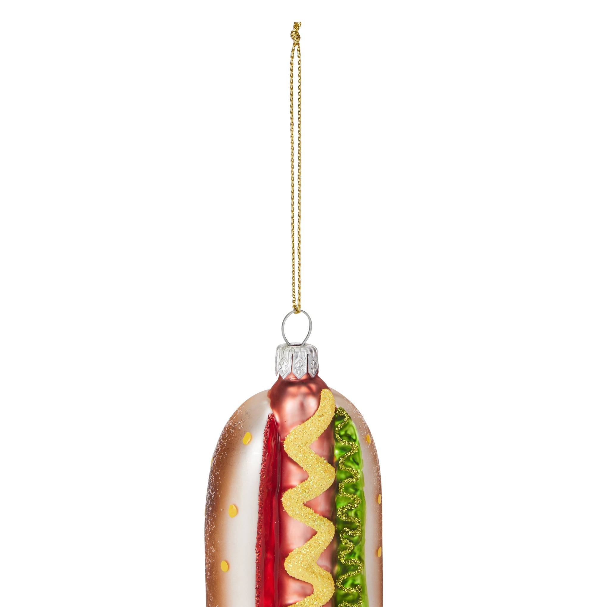 NYC Glass Holiday Ornament - Hot Dog