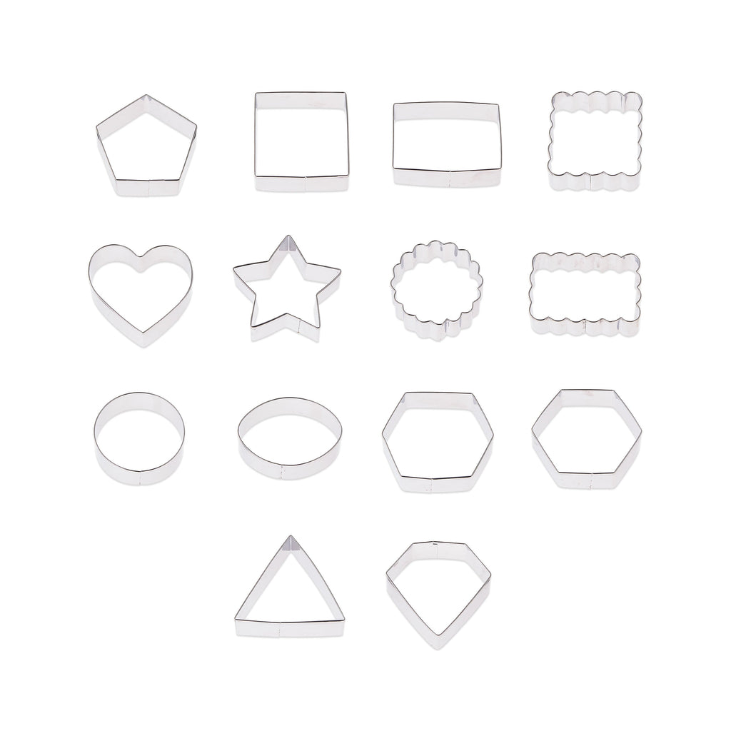 Metal Shaped Cookie Cutters Set, 14 Pieces