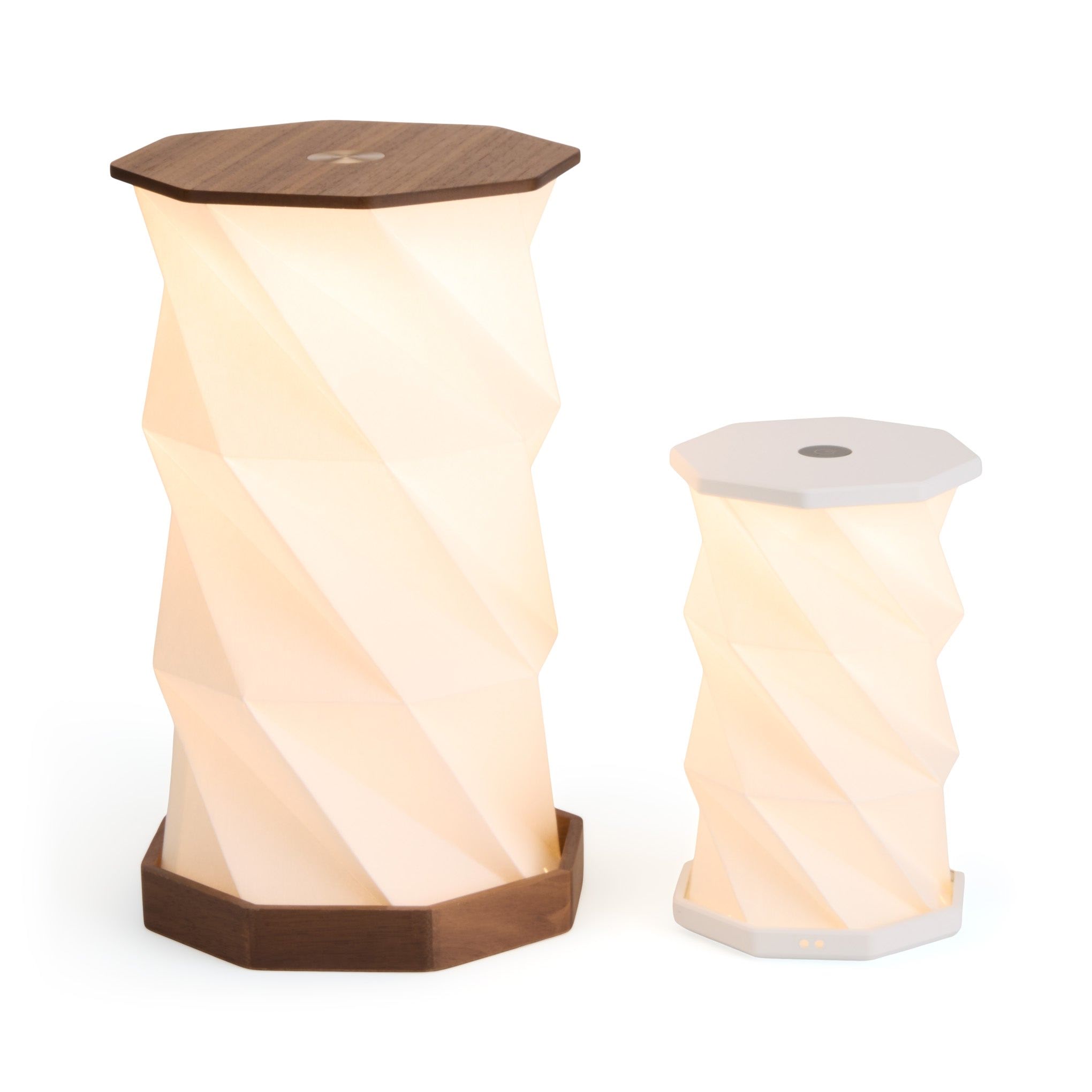 Twist Hexagon Portable Table Lamp - Lunar White