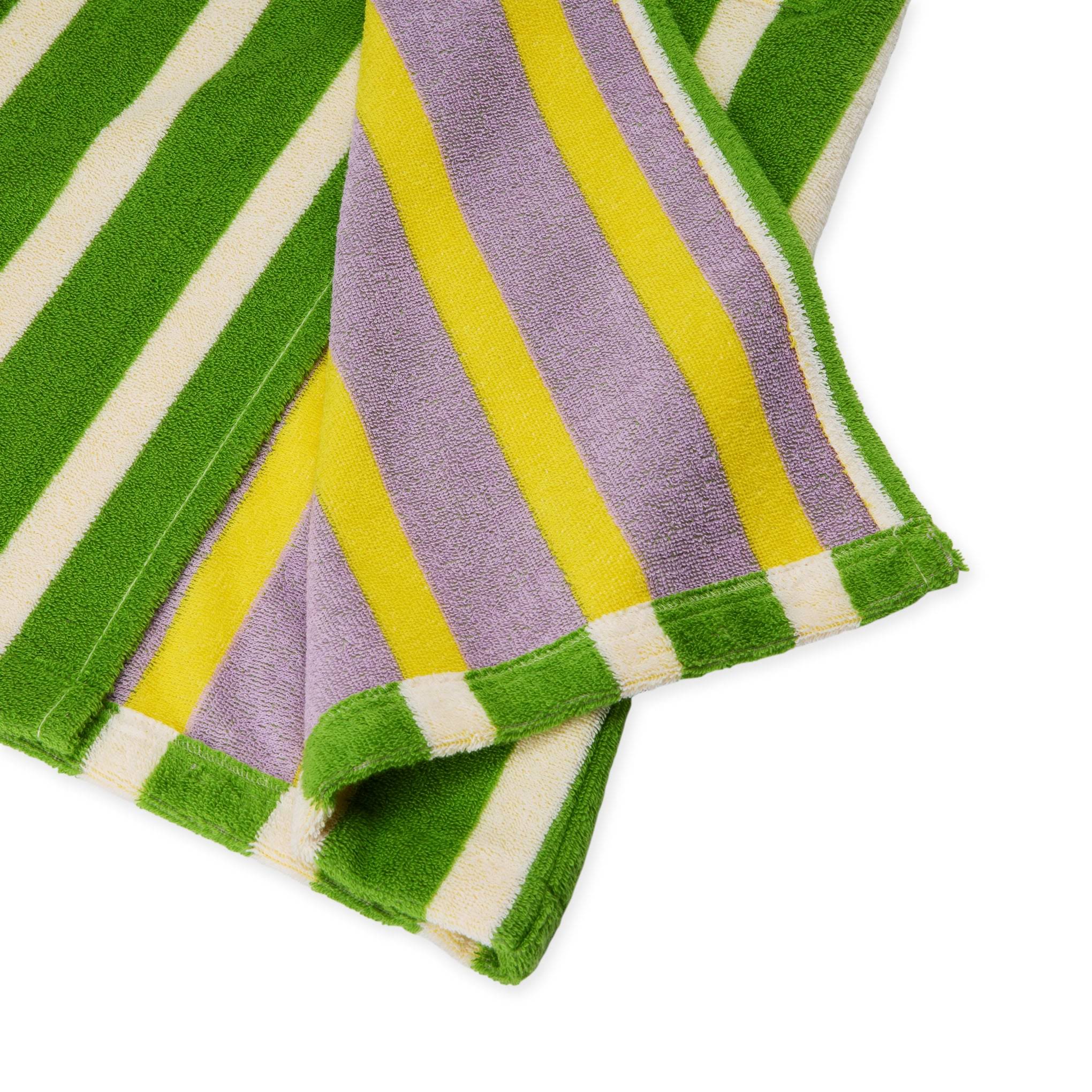 Dusen Dusen Striped Bathrobe - Green/ Lavender