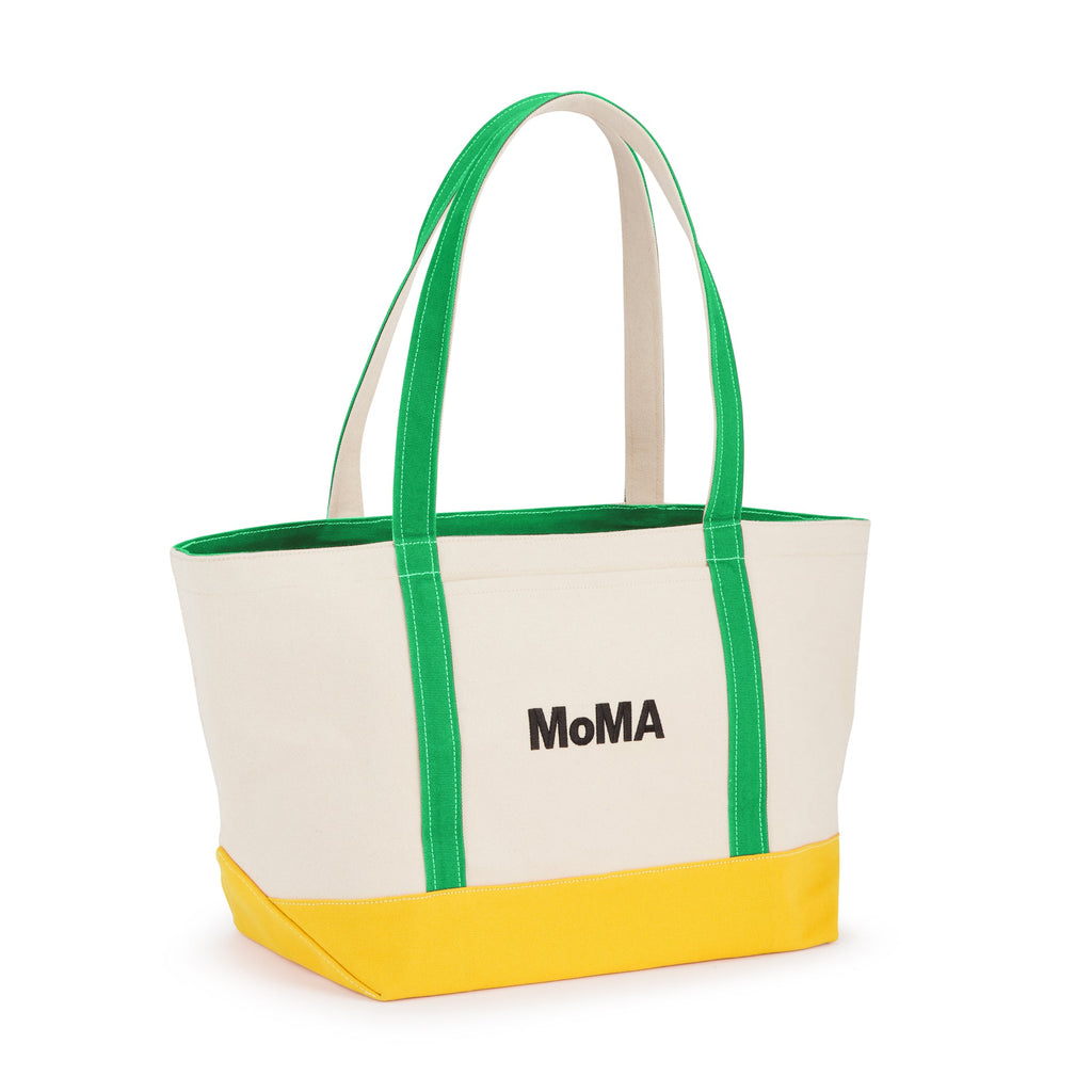 MoMA Baggu Heavyweight Canvas Tote - Green/ Yellow