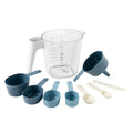 9-Piece Stackable Measuring Set Kitchen Tools for Cooking, 7.48" L, Blue
